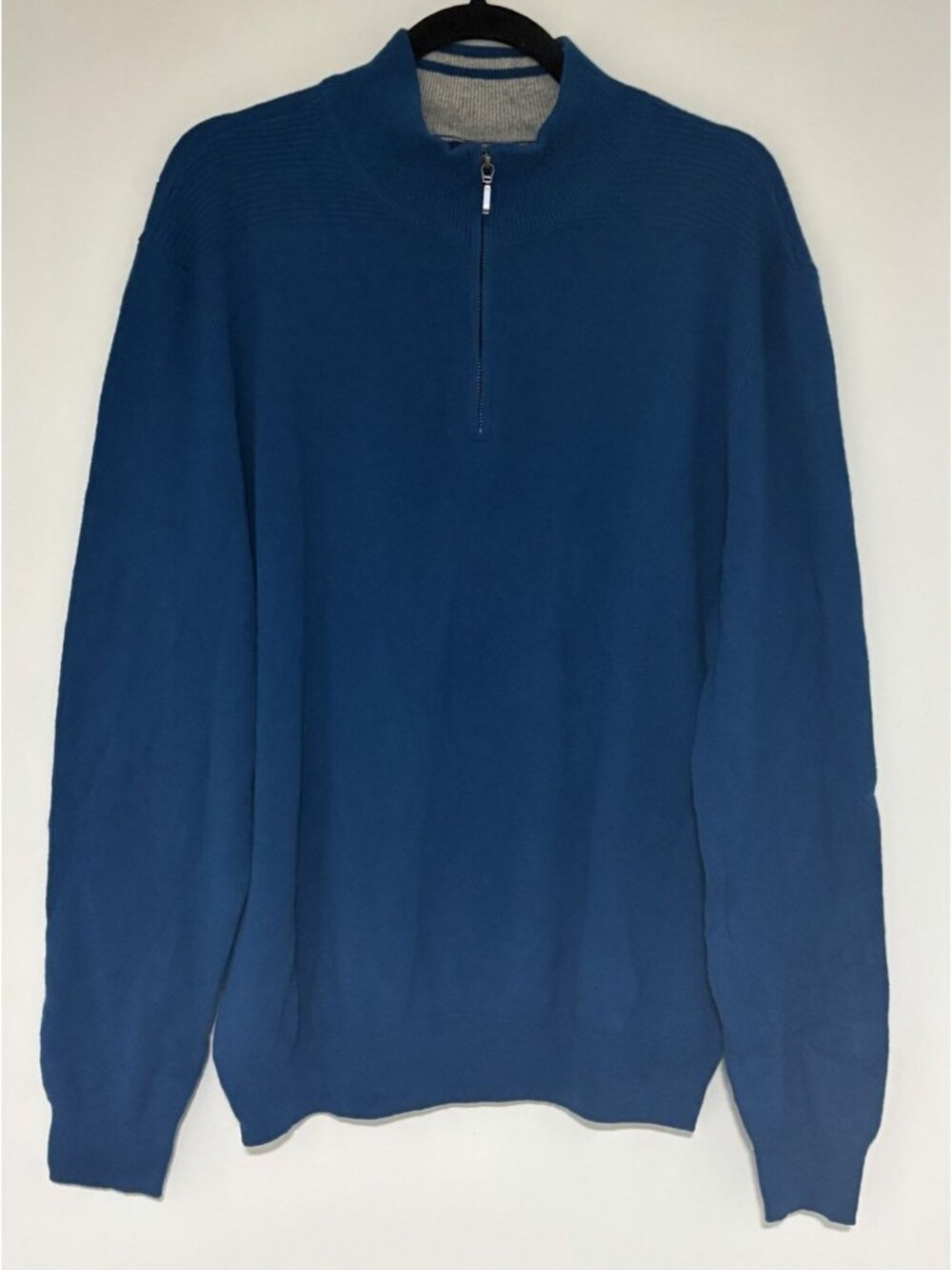 Alan Flusser Men’s 100% Pure Cashmere Blue Quarter Zip Sweater Size Large NWT